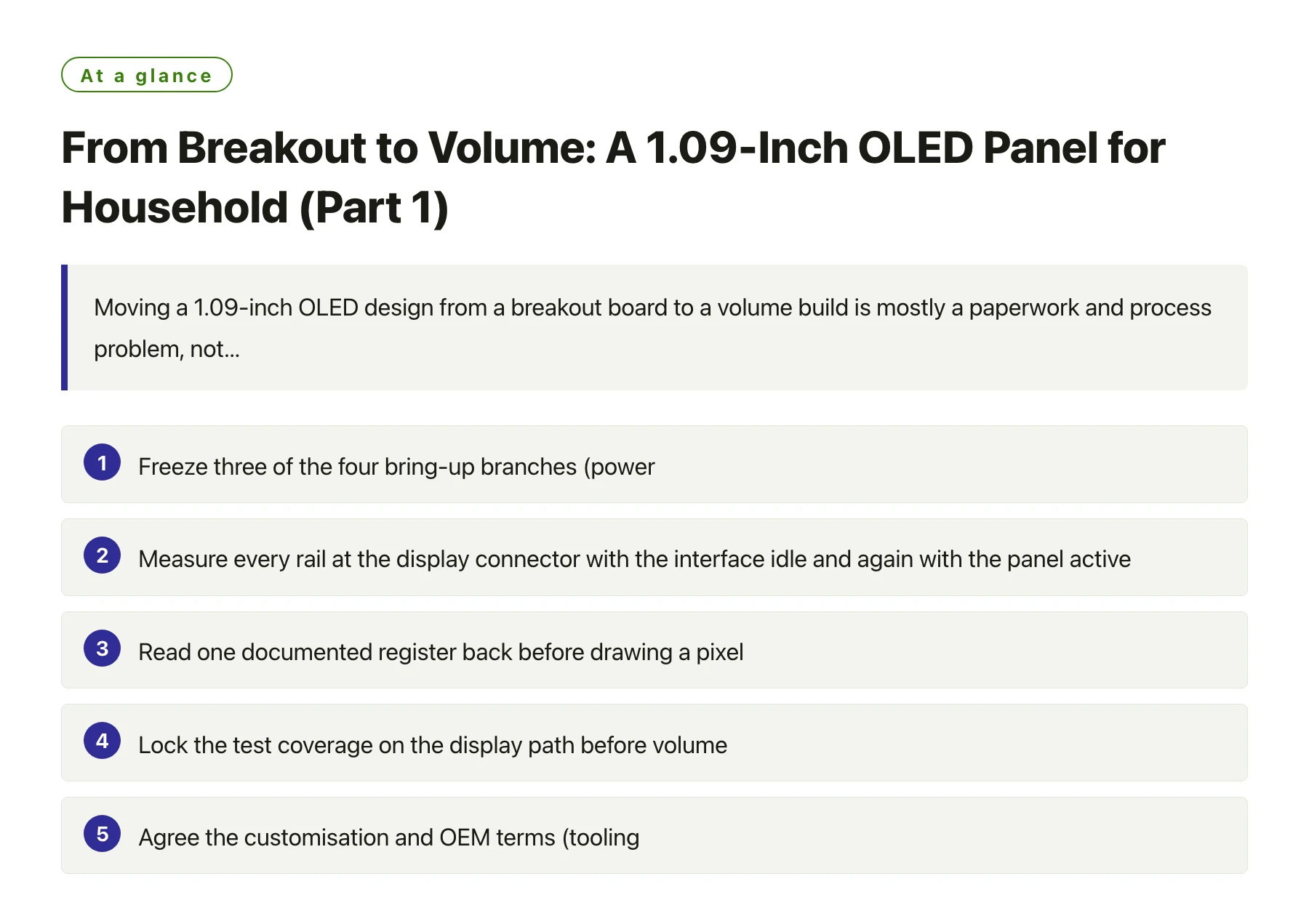 From Breakout to Volume: A 1.09-Inch OLED Panel for Household (Part 1)——全文要点速览
